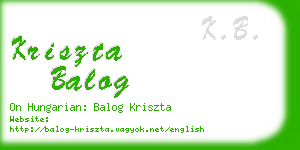 kriszta balog business card